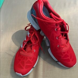 Adidas Red and Gray Athletic Shoes for Sporty Comfort